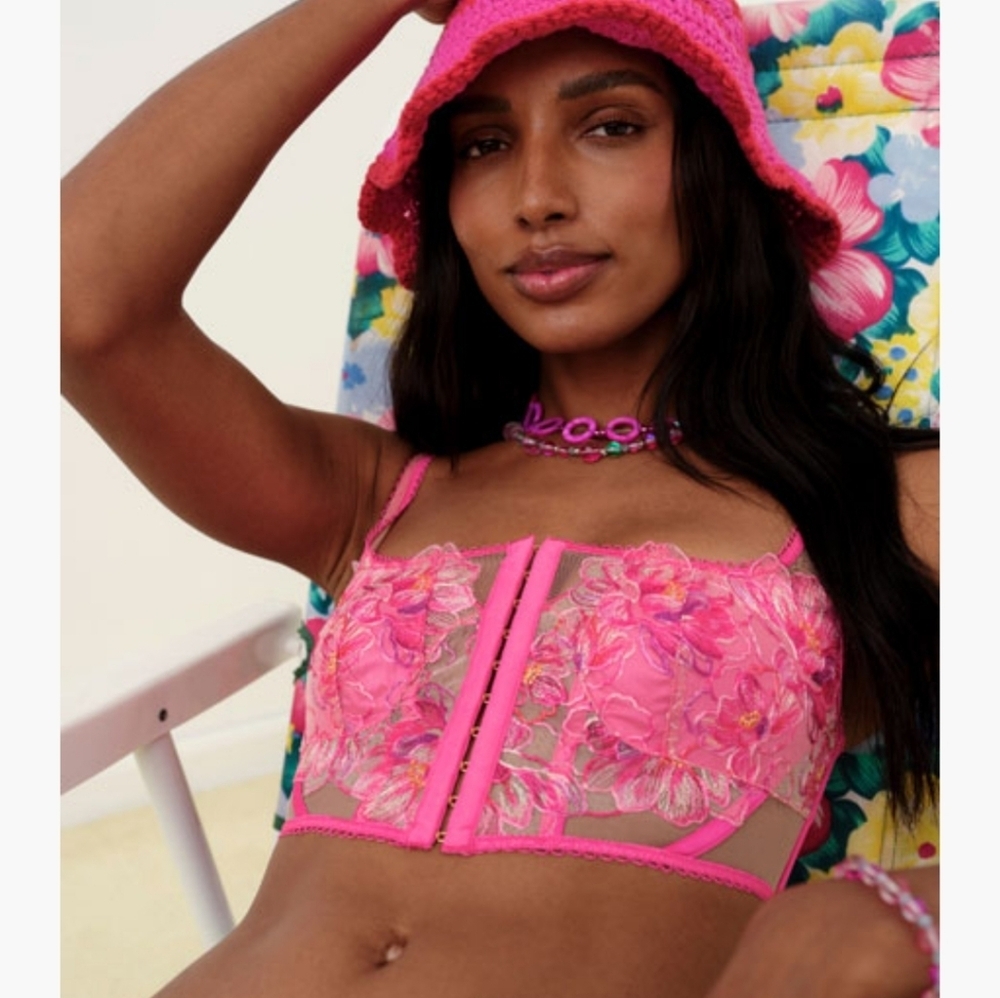 New!For Love and Lemons Hibiscus‎ Embroidery Bustier